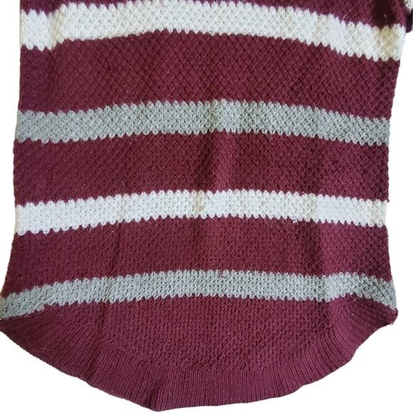 Cloud Chaser dark red, gray, white striped hooded top sz M - Picture 7 of 15